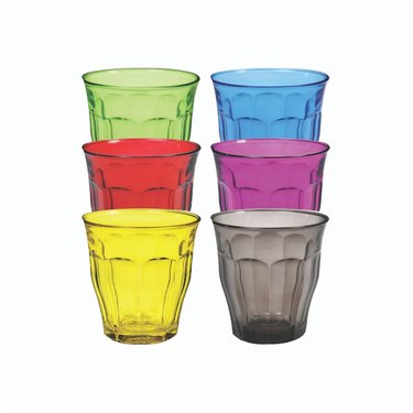 multicolored glassware