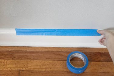 tape on floorboard