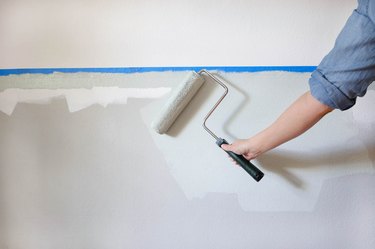 paint roller on wall