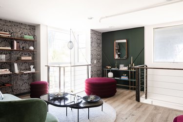 light hardwood floor, living room