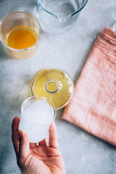 Add dish soap to fruit fly trap