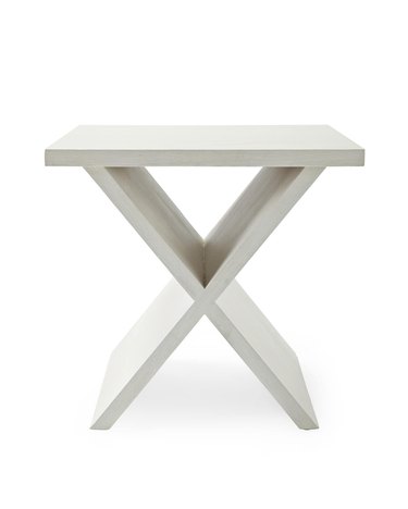 White side table with X-shaped legs