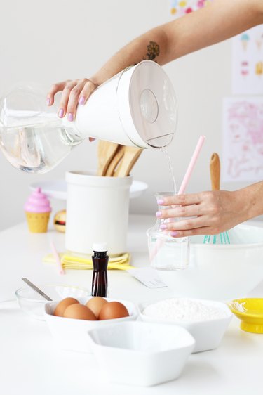 The gorgeous Soma Filtered Water Pitcher w/ white oak handle is