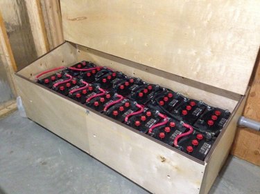 Solar battery bank.