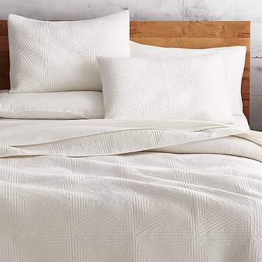 CB2 Triangle Ivory Coverlet (Full/Queen), $139