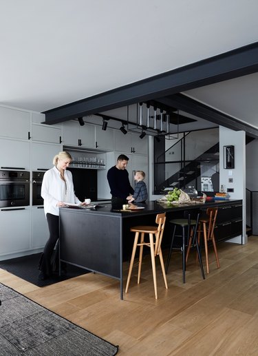 industrial style kitchen of Buster + Punch founder Massimo Minale