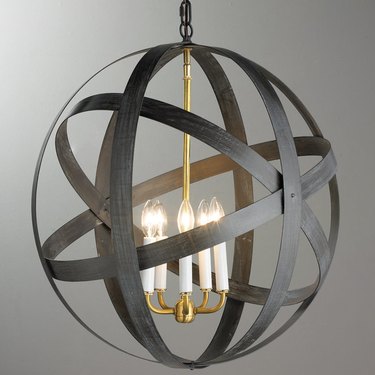 Rustic metal strap globe lantern from Shades of Light for rustic bedroom idea