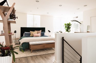 Hunker House bedroom with hardwood floors