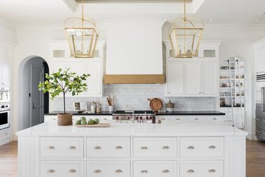 all white kitchen in traditional style