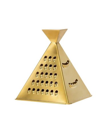 pyramid shaped cheese grater in gold finish