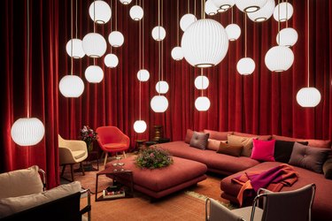 space with couches lamps and chairs