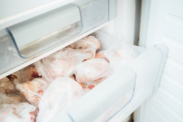 Meat in a refrigerator drawer