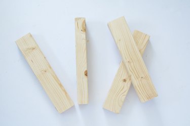 Four pieces of untreated wood