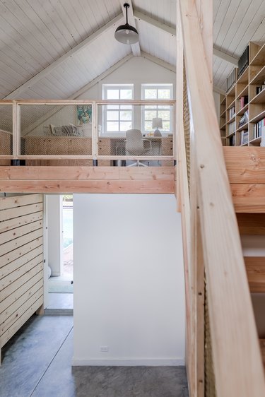 view up to the loft