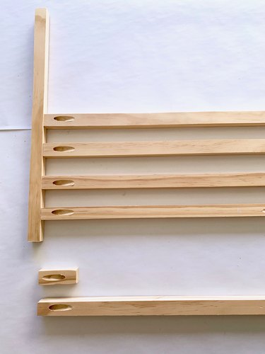 Wood dowels for modern towel rack DIY
