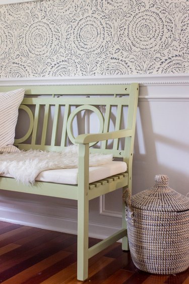 Behr paint color Back to Nature for green bench