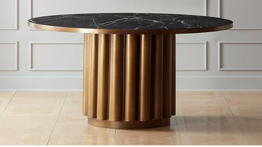 CB2 Cypher Black Marble Dining Table, $1,899