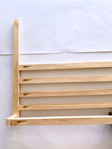 Wood dowels for modern towel rack DIY