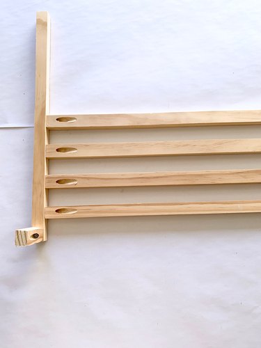 Wood dowels for modern towel rack DIY