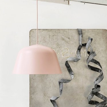 blush room decor with pendant by Muuto