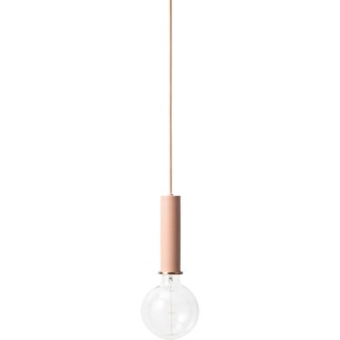 blush room decor with pink pendant light by Ferm Living