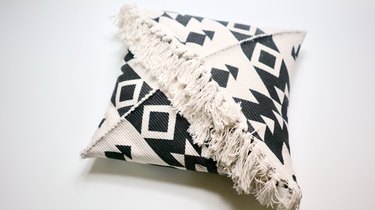 DIY Fringe Pillow Out of a Rug