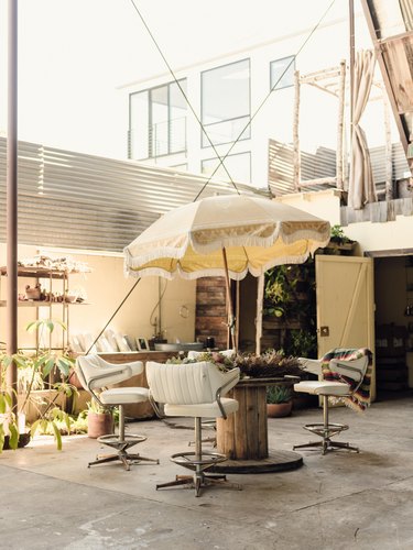 Patio at studio with outdoor furniture