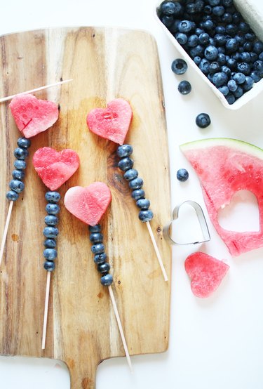 watermelon and blueberry kabobs