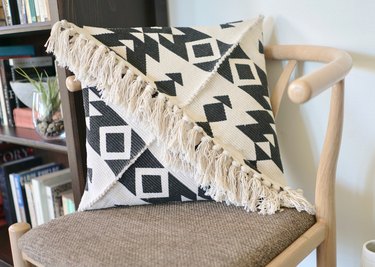 DIY Fringe Pillow Out of a Rug