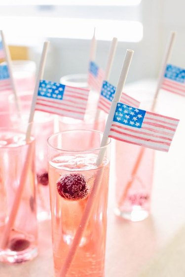 Watercolor flag straws