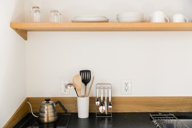 Minimalist kitchen with open shelving