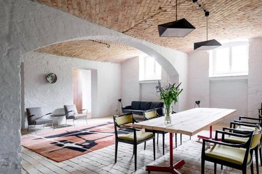 mediterranean brick basement floor ideas