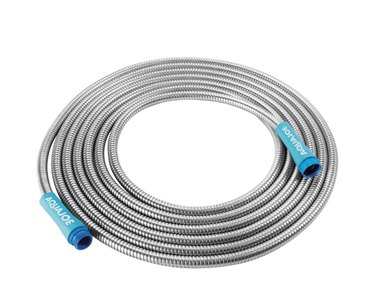 Stainless steel hose by Aqua Joe.