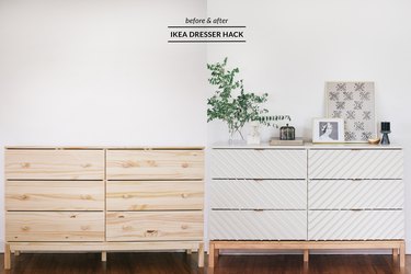 Before and after IKEA dresser hack