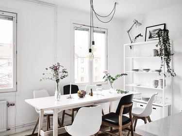 Scandinavian dining room mix and match dining chairs