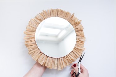 DIY Raffia Tasseled Mirrors