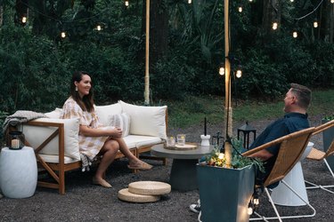 DIY & Done: Create an Outdoor Entertaining Space With String Light Poles