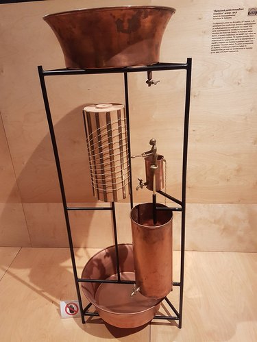 a reconstruction of a Greek water clock