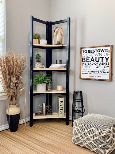 corner ladder DIY industrial bookshelf