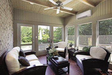 Sun porch with mini-split.