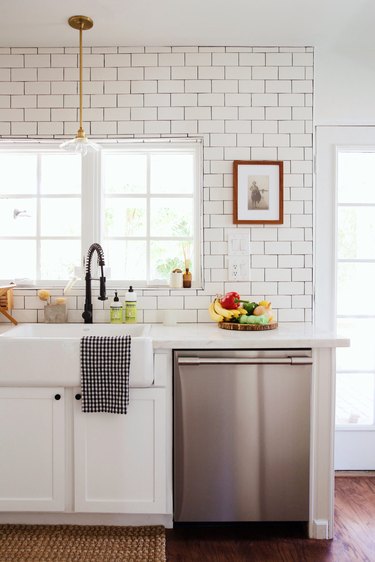 Simple brass small kitchen lighting