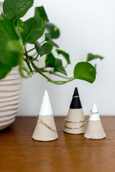 Use the cones to store and display jewelry.