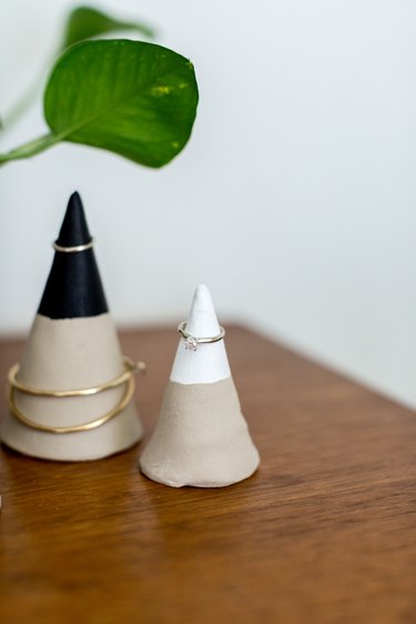 Dainty bracelets, hoop earrings, and rings are perfect to place on these jewelry cones.