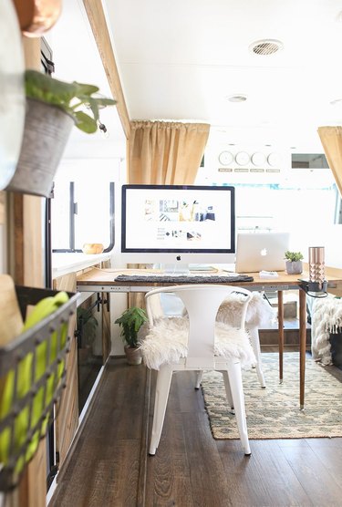 folding small kitchen table idea next to window in RV