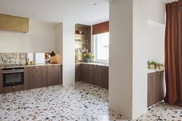 terrazzo flooring in kitchen