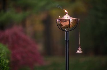 outdoor garden torch in copper