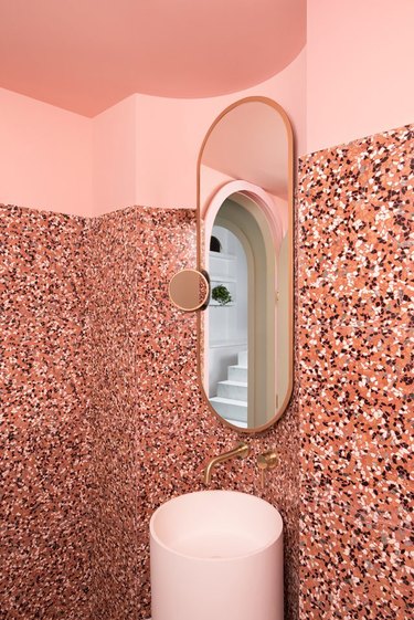 pink bathroom pink terrazzo bathroom