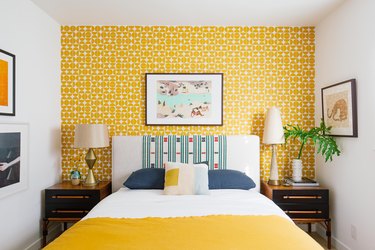 Dabito's new guest room with Society6 wallpaper