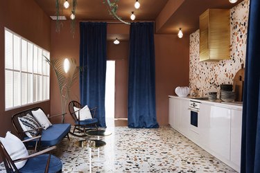 terrazzo kitchen floors and walls