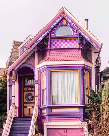 Purple and pink exterior house colors